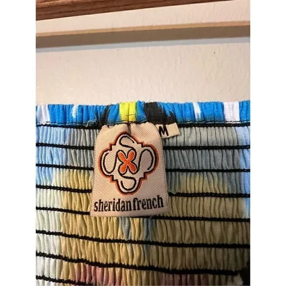 Sheridan French Women’s Size Medium Isabel Maxi Dress Black Blue Heart Ikat NWOT - Picture 14 of 14